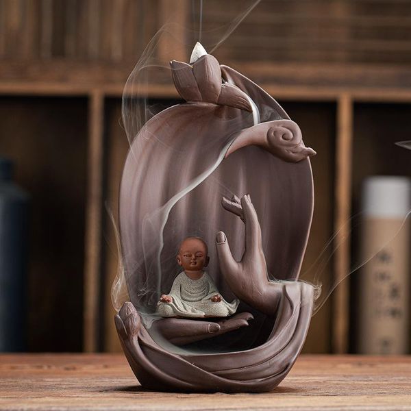 small monk ceramic backflow incense burner 20 pcs cones smoke waterfall sticks holder home decoration porcelain censer fragrance lamps
small monk ceramic backflow incense burner 20 pcs cones smoke waterfall sticks holder home decoration porcelain censer fragrance lamps