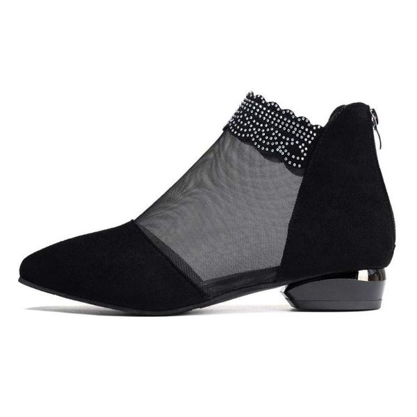 black mesh ankle boots for women summer low heels ladies back zipper booties female pointed toe rhinestone shoes woman
black mesh ankle boots for women summer low heels ladies back zipper booties female pointed toe rhinestone shoes woman