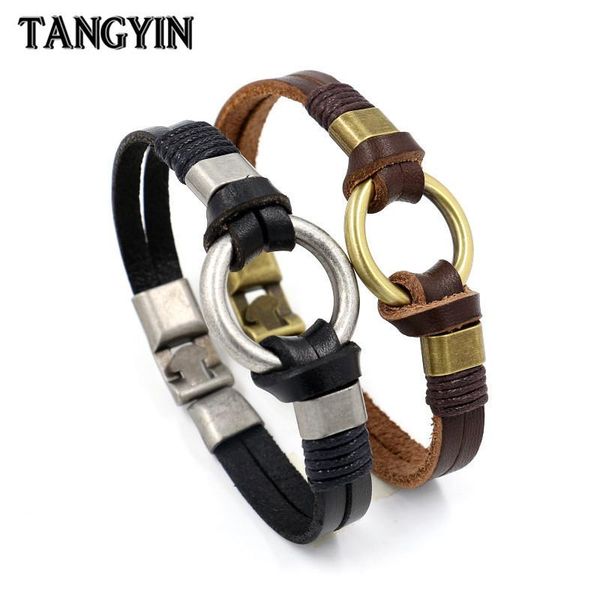 charm bracelets fashion leather bracelet vintage gold alloy round men diy braided punk style personality wild jewelry gift, Golden;silver
charm bracelets fashion leather bracelet vintage gold alloy round men diy braided punk style personality wild jewelry gift, Golden;silver