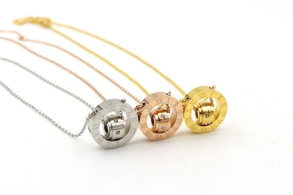 brand stainless steel roman numerals 2 circles love pendant necklace for women men crystals chain jewelry gift, Silver
brand stainless steel roman numerals 2 circles love pendant necklace for women men crystals chain jewelry gift, Silver
