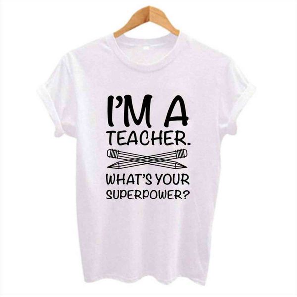 im teacher whats your superpower women t shirt letter print funny casual white short sleeve o neck tees
im teacher whats your superpower women t shirt letter print funny casual white short sleeve o neck tees