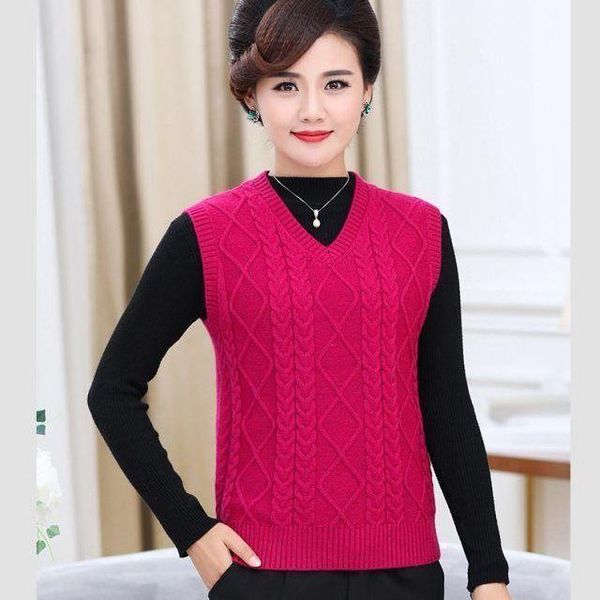 women's vests 2021 women autumn winter solid knitted sweater female casual slim v-neck gilet lady mid-aged loose plus size waistcoat g5, Black;white
women's vests 2021 women autumn winter solid knitted sweater female casual slim v-neck gilet lady mid-aged loose plus size waistcoat g5, Black;white