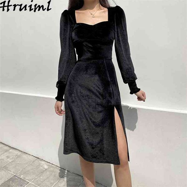 black dress solid color slim clubwear long sleeve woman fashion personalized thigh slit knee-length kleider damen 210513, Black;gray
black dress solid color slim clubwear long sleeve woman fashion personalized thigh slit knee-length kleider damen 210513, Black;gray