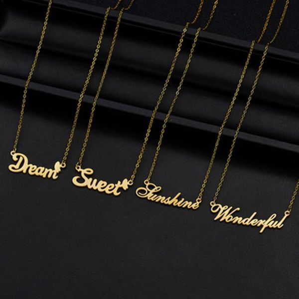 pendant necklaces customed english name nacklace nameplate birthday stainless steel gift personalized jewelry quality, Silver
pendant necklaces customed english name nacklace nameplate birthday stainless steel gift personalized jewelry quality, Silver