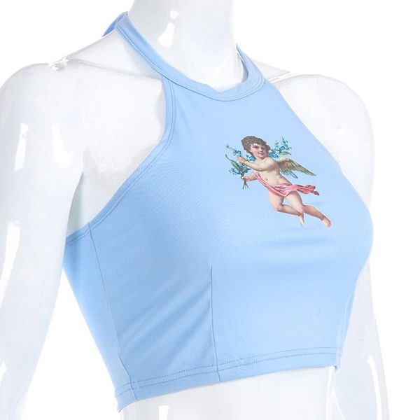 women's tanks & camis fashion camisole cherub print summer halterneck vest short slim women crop backless sleeveless ladies casual, White
women's tanks & camis fashion camisole cherub print summer halterneck vest short slim women crop backless sleeveless ladies casual, White