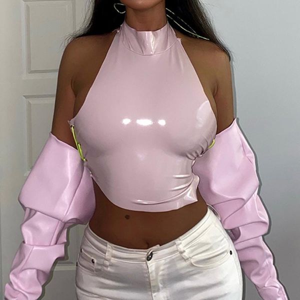 women's tanks & camis sleeveless off shoulder faux pu leather woman solid color vest 2021 nightclub party fashion backless lacing irreg, White
women's tanks & camis sleeveless off shoulder faux pu leather woman solid color vest 2021 nightclub party fashion backless lacing irreg, White