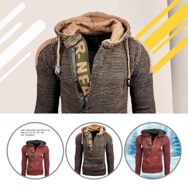 men's sweaters elastic hem pullover patchwork big pocket sweater hoodie for daily wear, White;black
men's sweaters elastic hem pullover patchwork big pocket sweater hoodie for daily wear, White;black