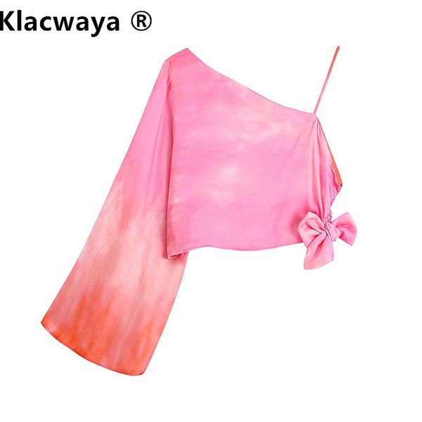 women tie dyed printing asymmetric short shirt ladies bow casual slim blouse roupas chic summer crop 210521, White
women tie dyed printing asymmetric short shirt ladies bow casual slim blouse roupas chic summer crop 210521, White