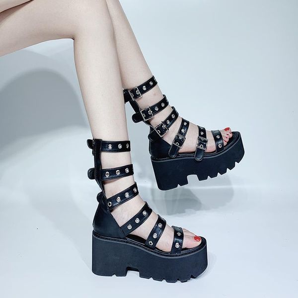 black wedge platform gladiator rivets women's sandals zipper buckle high heels party wedding roman shoes for women dress
black wedge platform gladiator rivets women's sandals zipper buckle high heels party wedding roman shoes for women dress