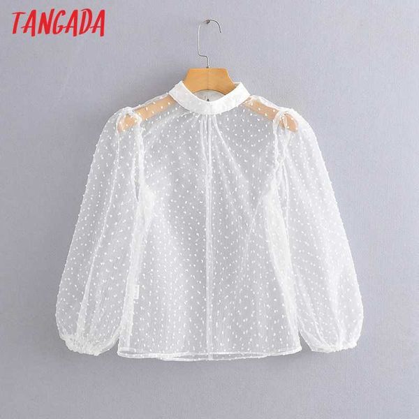 tangada women mesh transparent blouse short style fashion long sleeve shirts female chic qj106 210609, White
tangada women mesh transparent blouse short style fashion long sleeve shirts female chic qj106 210609, White