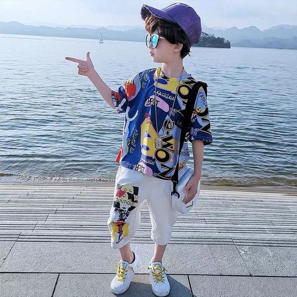 kids boys clothes boy summer clothing sets short sleeves print shirt pant suits children, White
kids boys clothes boy summer clothing sets short sleeves print shirt pant suits children, White