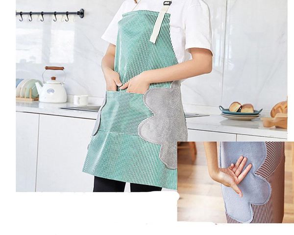 aprons kitchen waterproof oil proof apron hand wipe striped men's and women's cooking with big pocket household cleaning tools
aprons kitchen waterproof oil proof apron hand wipe striped men's and women's cooking with big pocket household cleaning tools