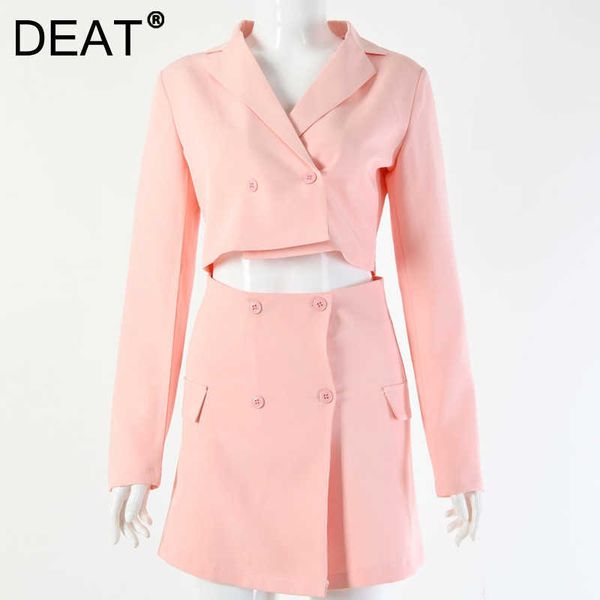 deat women notched neck long sleeve blazer skirt short two piece set temperament fashion spring summer 11d1327 210709, White
deat women notched neck long sleeve blazer skirt short two piece set temperament fashion spring summer 11d1327 210709, White