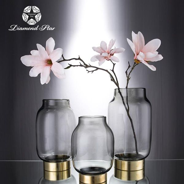vases grey glass flower home decoration modern vase en verre 
vases grey glass flower home decoration modern vase en verre