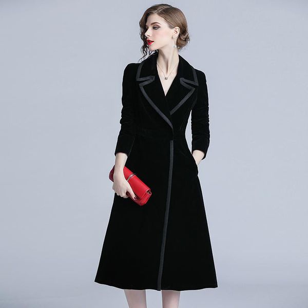 women's trench coats spring autumn black velvet windbreaker ladies mid-length 2021 winter wear chic coat female overcoat, Tan;black
women's trench coats spring autumn black velvet windbreaker ladies mid-length 2021 winter wear chic coat female overcoat, Tan;black