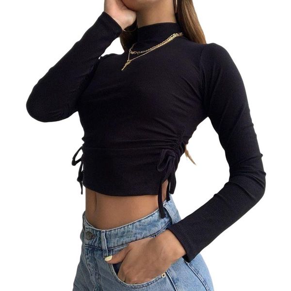 women's t-shirt women fashion long sleeve tie high collar stylish lace-up solid color crop pullover for ladies 2021 spring autumn, White
women's t-shirt women fashion long sleeve tie high collar stylish lace-up solid color crop pullover for ladies 2021 spring autumn, White