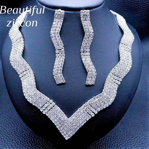 chains luxury full set rhinestone necklace earring bridal wedding exquisite fashion jewelry party accessories women's, Silver
chains luxury full set rhinestone necklace earring bridal wedding exquisite fashion jewelry party accessories women's, Silver
