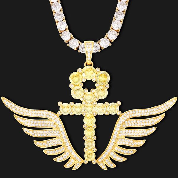 hip hop jewelry fashion cross plus angel wing necklace yellow zircon with crystal stainless steel pendant for men women gift necklaces, Silver
hip hop jewelry fashion cross plus angel wing necklace yellow zircon with crystal stainless steel pendant for men women gift necklaces, Silver