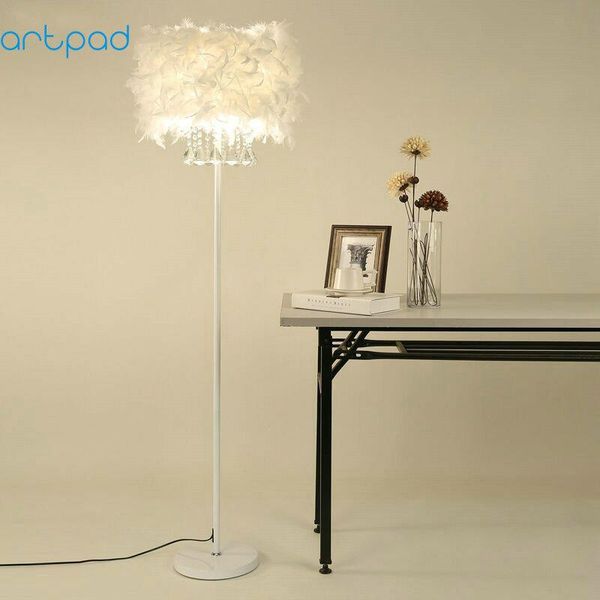 floor lamps artpad modern creative dimming led k9 crystal light white feather lampshade stand indoor bedroom lighting lamp e27
floor lamps artpad modern creative dimming led k9 crystal light white feather lampshade stand indoor bedroom lighting lamp e27