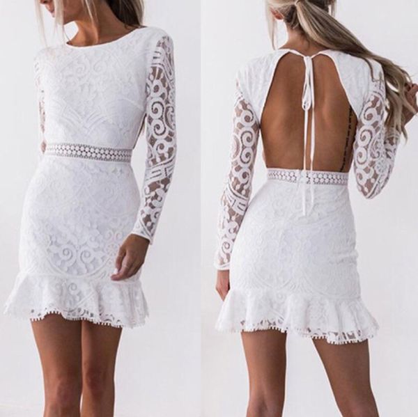 casual dresses 2021 for women party solid o-neck lace patchwork long sleeve backless bandage mini dress, Black;gray
casual dresses 2021 for women party solid o-neck lace patchwork long sleeve backless bandage mini dress, Black;gray