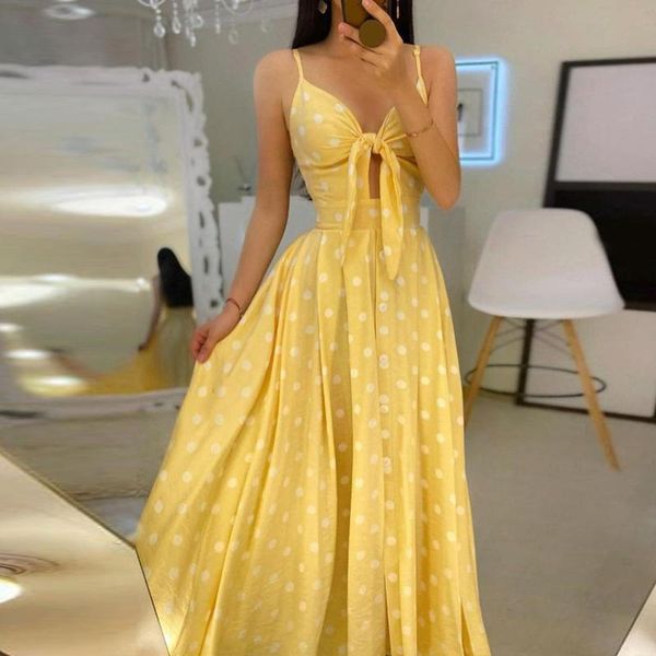 casual dresses women spring polka dot print a-line party dress summer backless strap maxi beach tie-up bow hollow out boho long, Black;gray
casual dresses women spring polka dot print a-line party dress summer backless strap maxi beach tie-up bow hollow out boho long, Black;gray