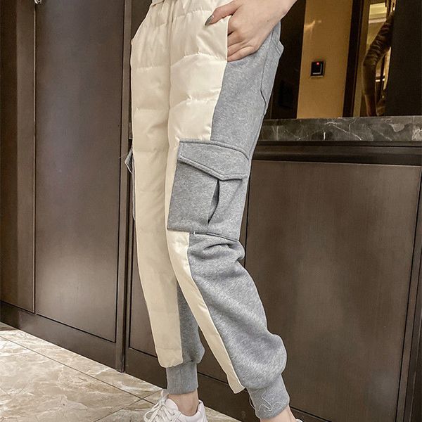 capris great pockets thicken ladies white down women's pants 2021 autumn warm female breeches, Black;white
capris great pockets thicken ladies white down women's pants 2021 autumn warm female breeches, Black;white