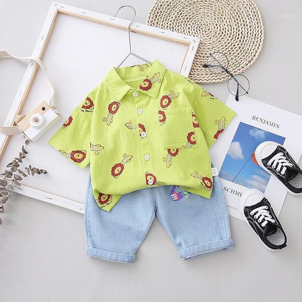 clothing sets summer infant cute lion fully print clothes lapel + denim shorts baby toddler boy fashion kids girls outfits, White
clothing sets summer infant cute lion fully print clothes lapel + denim shorts baby toddler boy fashion kids girls outfits, White