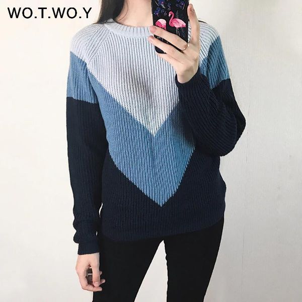 long sleeve pactchwork knitted sweater women autumn winter o-neck cotton sweaters female high street soft jumper femme women's, White;black
long sleeve pactchwork knitted sweater women autumn winter o-neck cotton sweaters female high street soft jumper femme women's, White;black