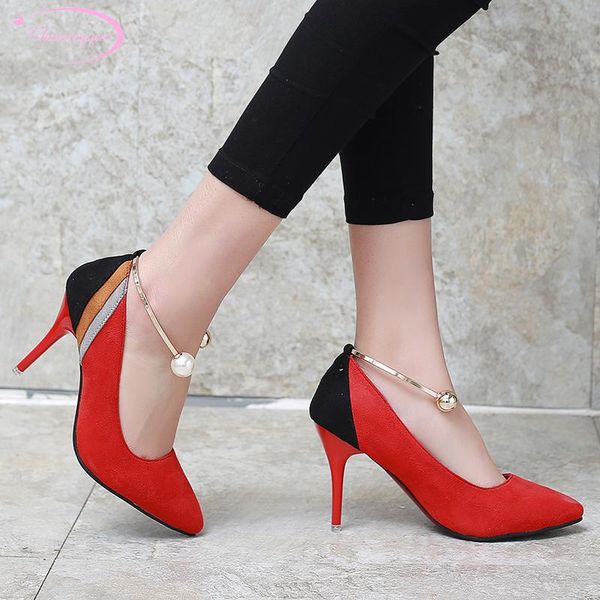 dress shoes european casual style pointed toe flock pumps fashion beaded color matching black red high heels stiletto women
dress shoes european casual style pointed toe flock pumps fashion beaded color matching black red high heels stiletto women