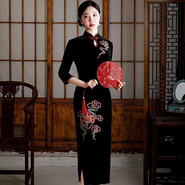 ethnic clothing classic chinese style women cheningsam oriental evening party qipao vestidos noble elegant plus size embroidery robe go, Red
ethnic clothing classic chinese style women cheningsam oriental evening party qipao vestidos noble elegant plus size embroidery robe go, Red