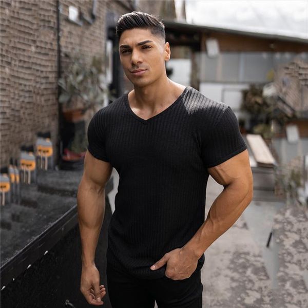 summer fashion knitting v neck mens slim fit tee short sleeve pullovers tshirts men fitness knittwear, White;black
summer fashion knitting v neck mens slim fit tee short sleeve pullovers tshirts men fitness knittwear, White;black
