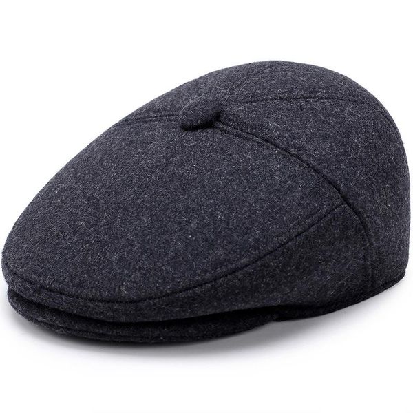 berets middle-aged and elderly men's hat winter visor cap woolen material cold-proof beret fleece ear protection keep warm for men, Blue;gray
berets middle-aged and elderly men's hat winter visor cap woolen material cold-proof beret fleece ear protection keep warm for men, Blue;gray