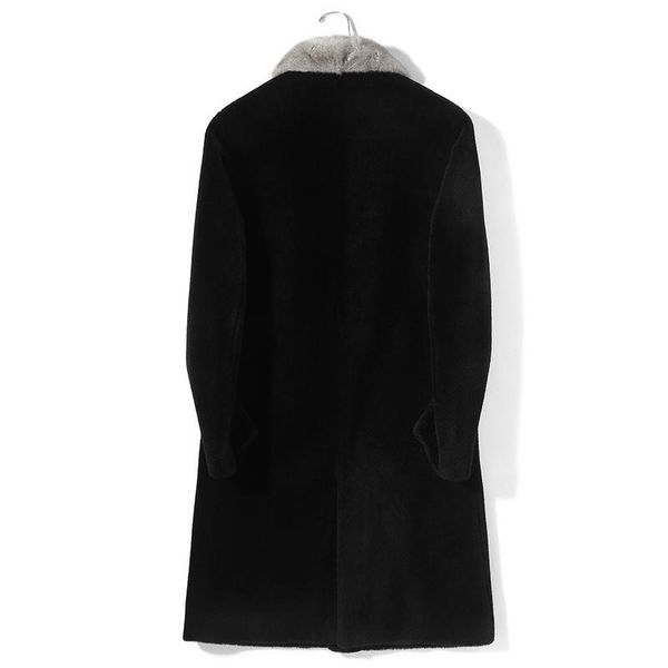 men's leather & faux winter coat men fashion thick warm real fur natural mink clothes 2021 long sheep shearling jackets hiver 8396, Black
men's leather & faux winter coat men fashion thick warm real fur natural mink clothes 2021 long sheep shearling jackets hiver 8396, Black