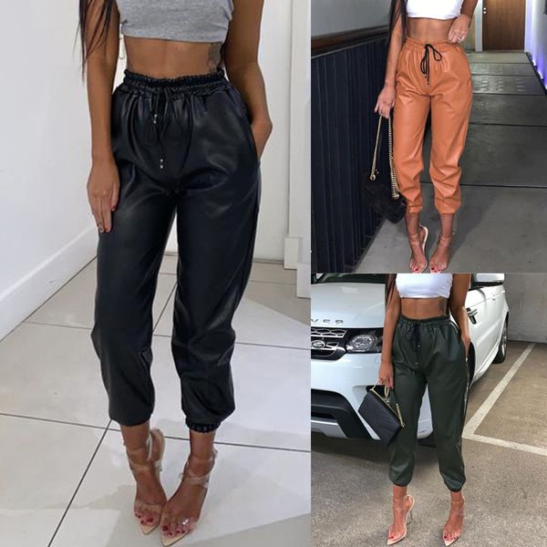 fashion casual harem pants ladies faux leather high waist cropped trousers trendy comfortable and textured trousers, Black;white
fashion casual harem pants ladies faux leather high waist cropped trousers trendy comfortable and textured trousers, Black;white