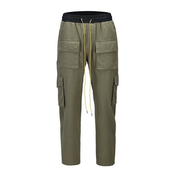 men's camouflage cargo pants multi pockets drawstring joggers trousers for male, Black
men's camouflage cargo pants multi pockets drawstring joggers trousers for male, Black
