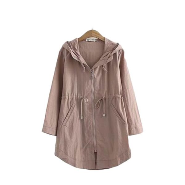 women's trench coats spring autumn windbreaker khaki drawstring with belt double breasted female loose hooded lady clothes, Tan;black
women's trench coats spring autumn windbreaker khaki drawstring with belt double breasted female loose hooded lady clothes, Tan;black