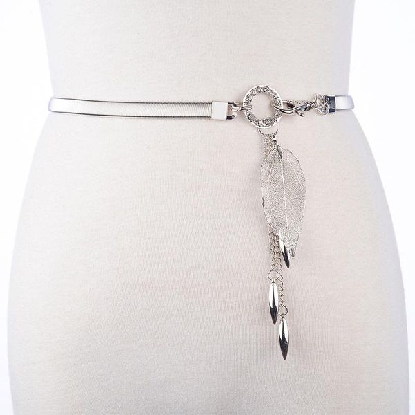 belts 2021 gold silver metal waist chain elastic body belt with linden leaf pendant for women's summer dress skirt decor, Black;brown
belts 2021 gold silver metal waist chain elastic body belt with linden leaf pendant for women's summer dress skirt decor, Black;brown
