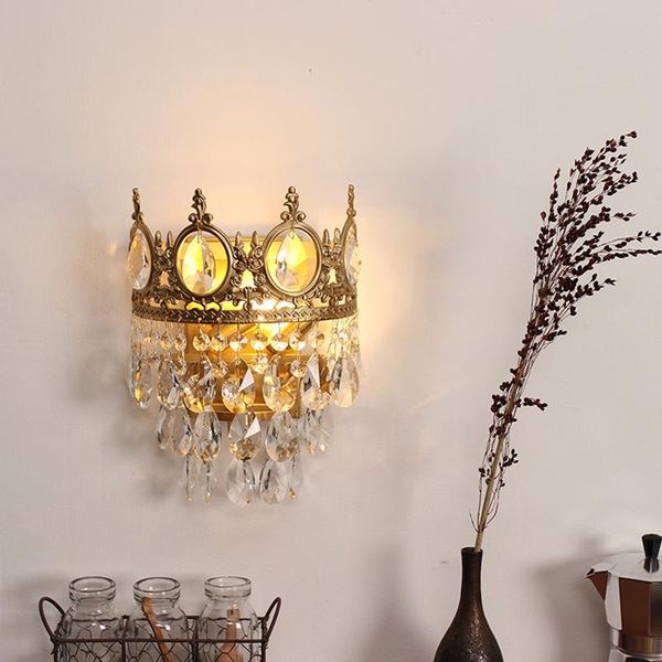 wall lamp modern french retro full copper crown light luxury crystal led bedroom bedside porch living room decorative lights
wall lamp modern french retro full copper crown light luxury crystal led bedroom bedside porch living room decorative lights