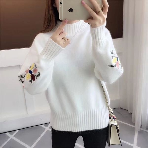 winter style embroidered sweater female students korean pullover short bottoming shirt loose wild fashion women 210427, White;black
winter style embroidered sweater female students korean pullover short bottoming shirt loose wild fashion women 210427, White;black