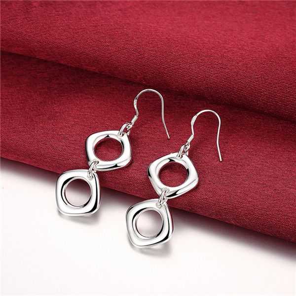 women's sterling silver plated double square charm earrings gsse024 fashion 925 silver plate earring jewelry gift, Golden
women's sterling silver plated double square charm earrings gsse024 fashion 925 silver plate earring jewelry gift, Golden