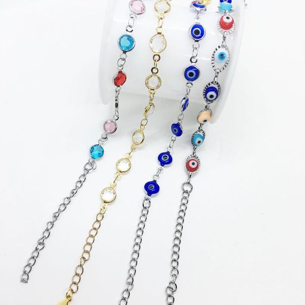 chains 45+5cm designs variety stainless steel fashion edging glass bead evil eye chain couple necklace bracelet femme jewelry, Silver
chains 45+5cm designs variety stainless steel fashion edging glass bead evil eye chain couple necklace bracelet femme jewelry, Silver