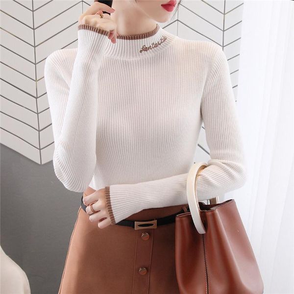 women's sweaters womens autumn and winter fashion sweater high elasticturtleneck female slim letter long sleeve pullover, White;black
women's sweaters womens autumn and winter fashion sweater high elasticturtleneck female slim letter long sleeve pullover, White;black