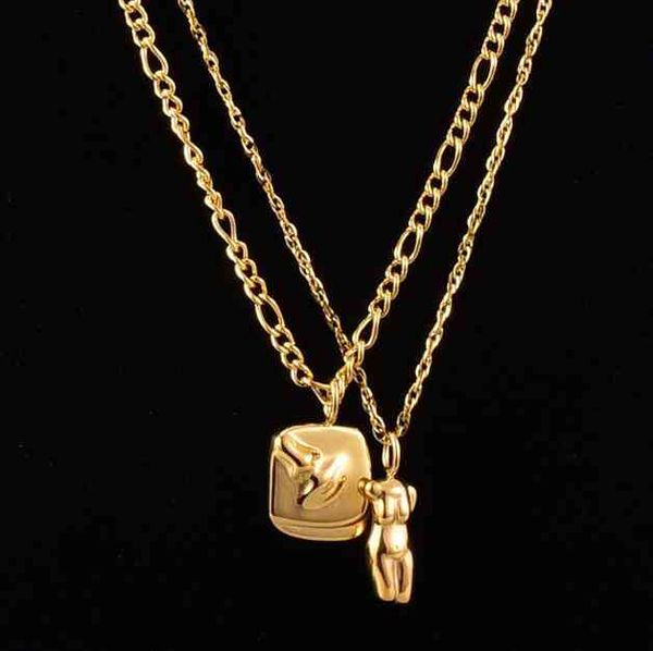18k gold plated plain figure face stainless steel necklace pendant creative body women gift, Silver
18k gold plated plain figure face stainless steel necklace pendant creative body women gift, Silver
