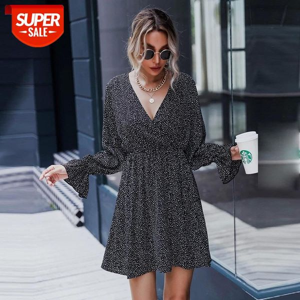 fashion flare sleeve dress women casual autumn winter slim ruffles dot print short dress for women 2020 new #ec6t, White;black
fashion flare sleeve dress women casual autumn winter slim ruffles dot print short dress for women 2020 new #ec6t, White;black