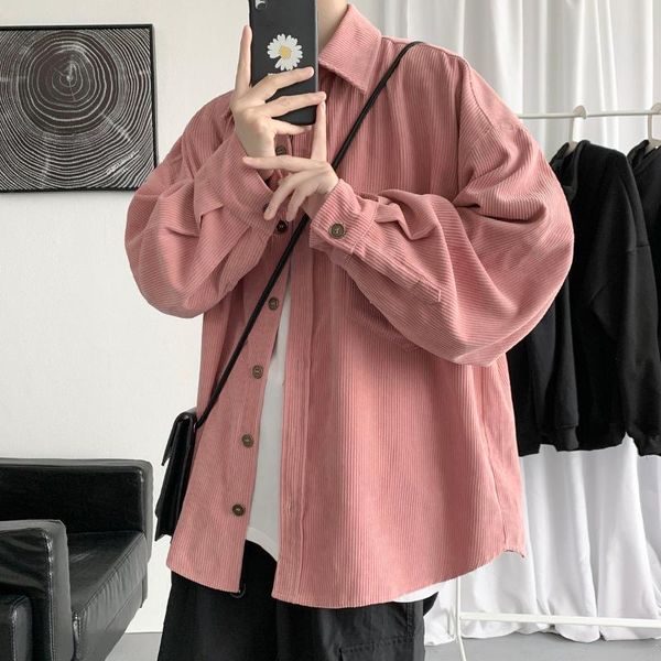 men's casual shirts pr corduroy jacket long sleeve autumn korean style shirt for male fashion oversize clothing, White;black
men's casual shirts pr corduroy jacket long sleeve autumn korean style shirt for male fashion oversize clothing, White;black