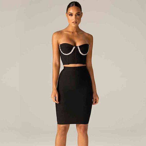 two piece dress womans set strapless pieces bandage crop & knee length skirt vintage elegant evening party, White
two piece dress womans set strapless pieces bandage crop & knee length skirt vintage elegant evening party, White