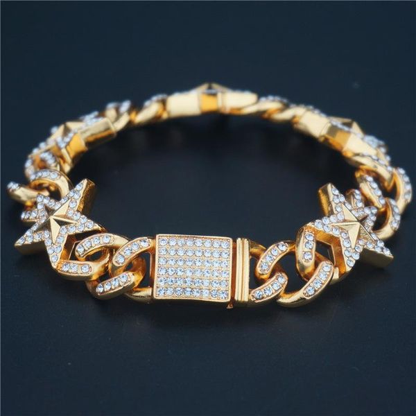 charm bracelets fashion jewelry hip hop bracelet five-pointed star gold and silver wide rhinestone cuban thick chain hand accessories, Golden;silver
charm bracelets fashion jewelry hip hop bracelet five-pointed star gold and silver wide rhinestone cuban thick chain hand accessories, Golden;silver