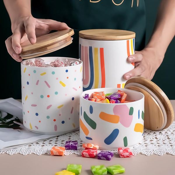 storage bottles & jars 750-1750ml seasoning box set nordic ceramic sealed jar grain candy wooden lid creative rainbow dried fruit snac
storage bottles & jars 750-1750ml seasoning box set nordic ceramic sealed jar grain candy wooden lid creative rainbow dried fruit snac