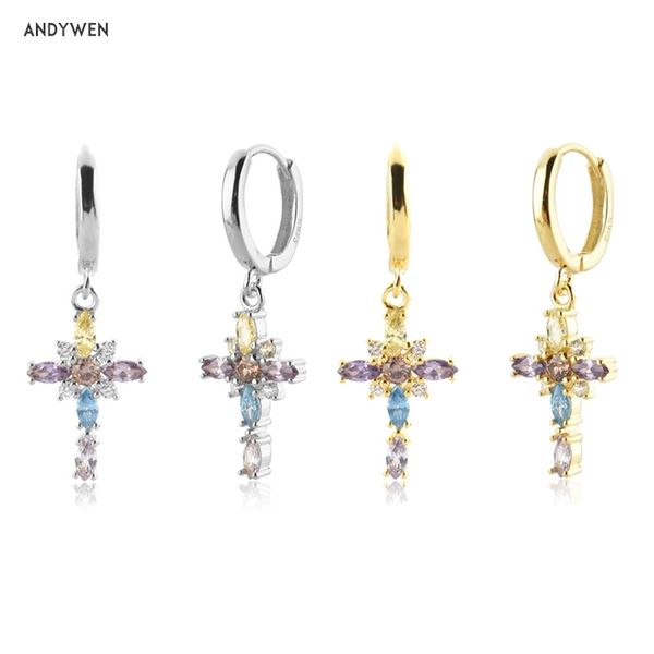 andywen 925 sterling silver rainbow cz cross drop earring piercing luxury crystal women jewelry gift loops rock punk 210608
andywen 925 sterling silver rainbow cz cross drop earring piercing luxury crystal women jewelry gift loops rock punk 210608