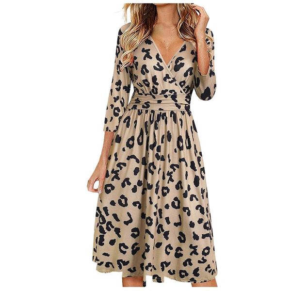 casual dresses women leopard print dress v-neck mujer ladies color three-quarter sleeve long pocket streetwear vestidos verano #t2g, Black;gray
casual dresses women leopard print dress v-neck mujer ladies color three-quarter sleeve long pocket streetwear vestidos verano #t2g, Black;gray